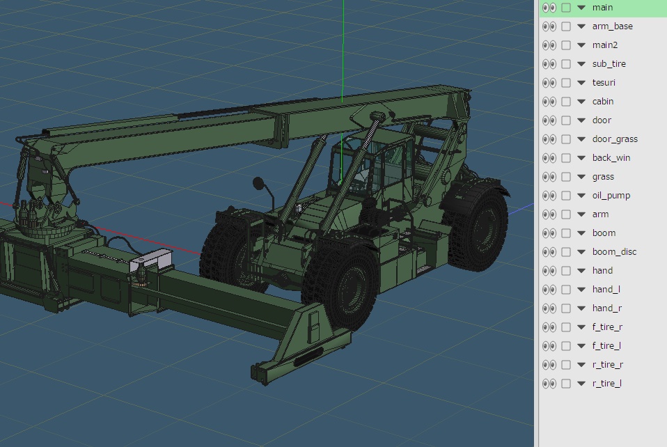 リーチスタッカー RT-240 アメリカ海兵隊仕様と付属冷凍コンテナ