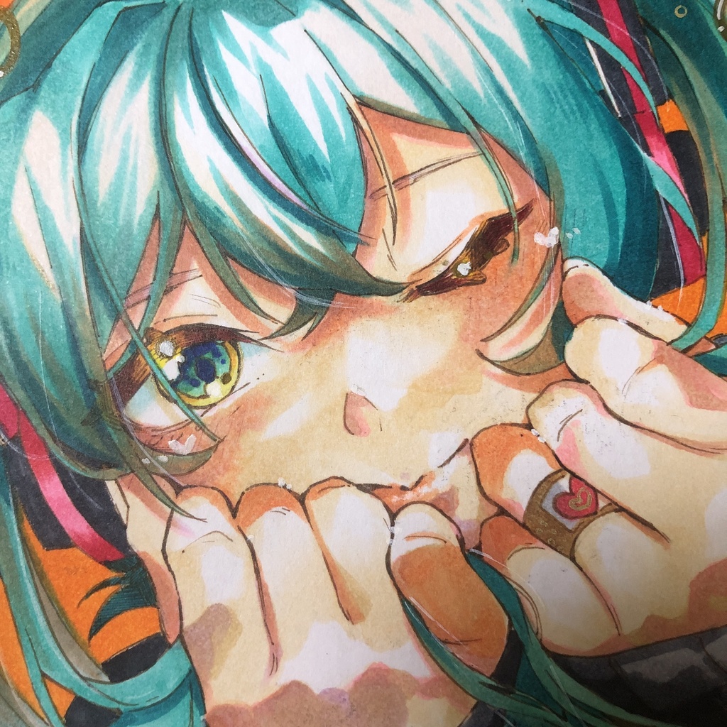 手描き 初音ミク 色紙