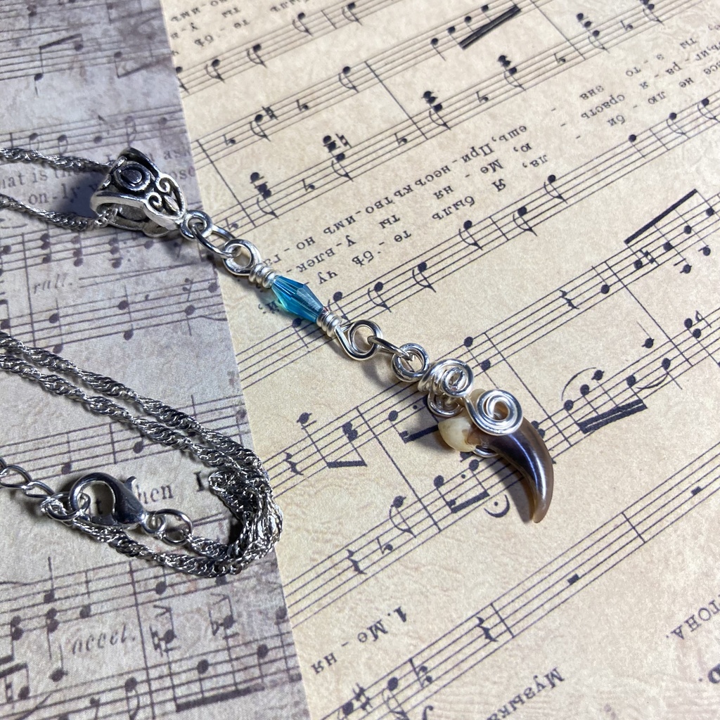 【ハンドメイド】コヨーテ爪のシンプルネックレス