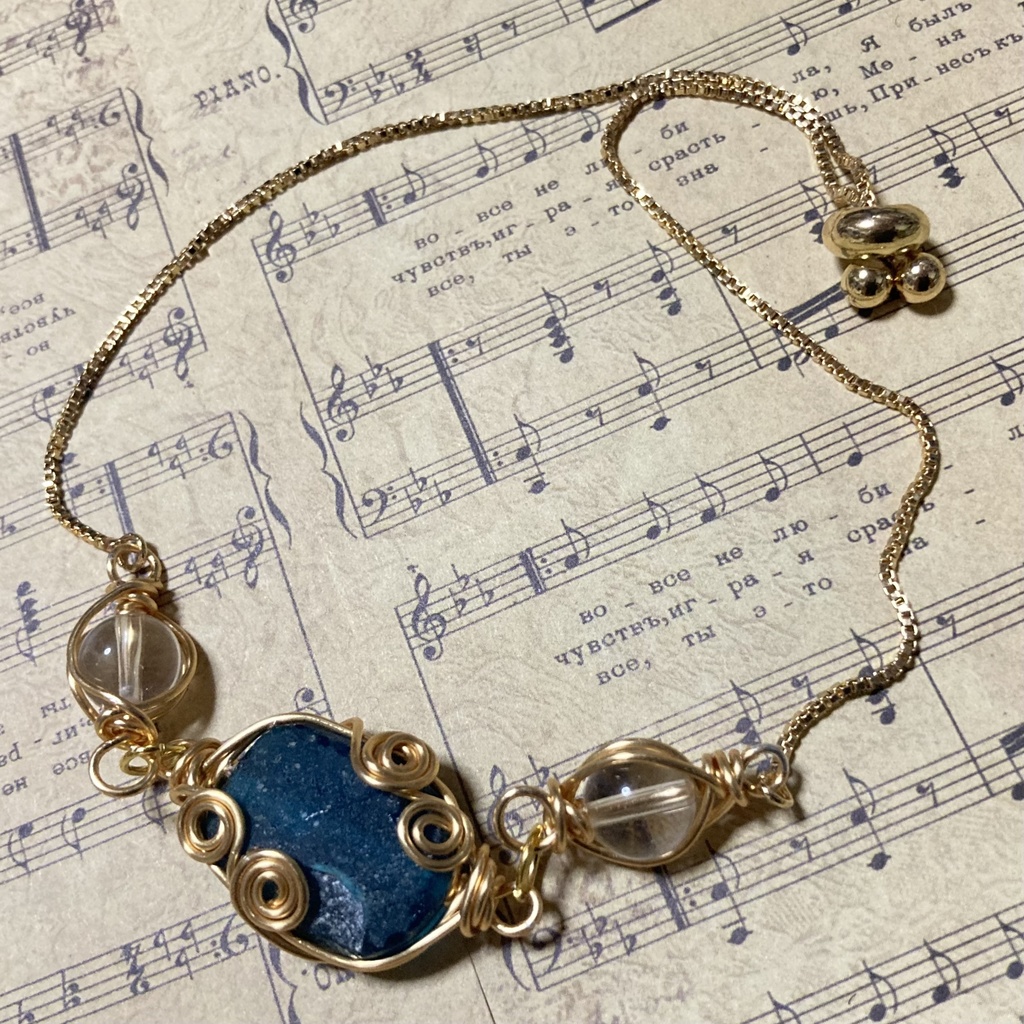 【ハンドメイド】ローマングラスブレスレット