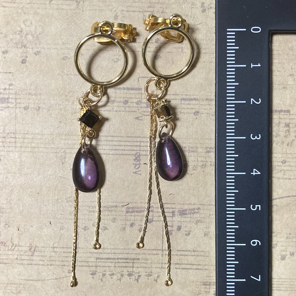 【ハンドメイド】カラスバ イメージ イヤリング