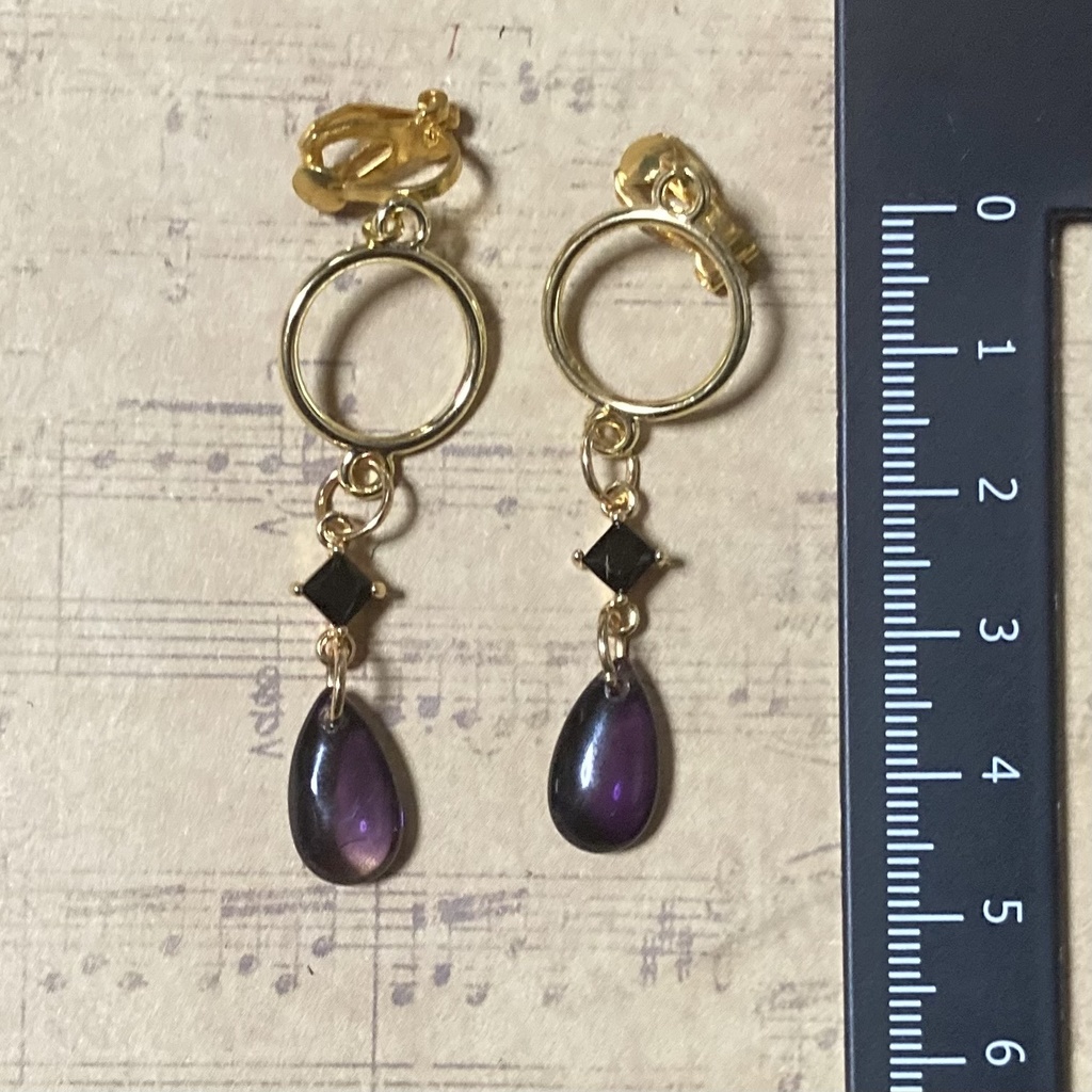 【ハンドメイド】カラスバ イメージ イヤリング