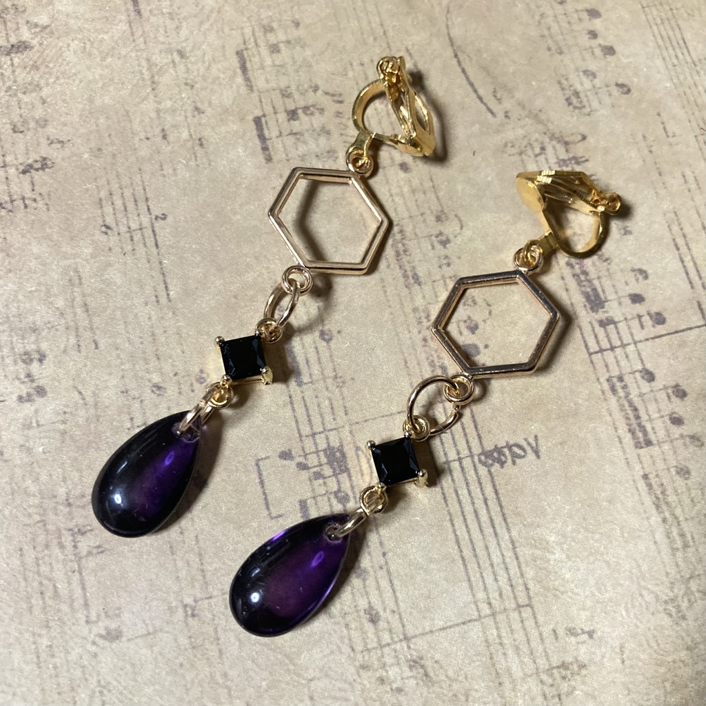 【ハンドメイド】カラスバイメージ　イヤリング