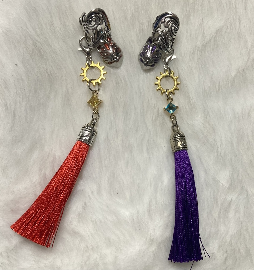 【ハンドメイド•レジン】呪い狐の面　耳飾り