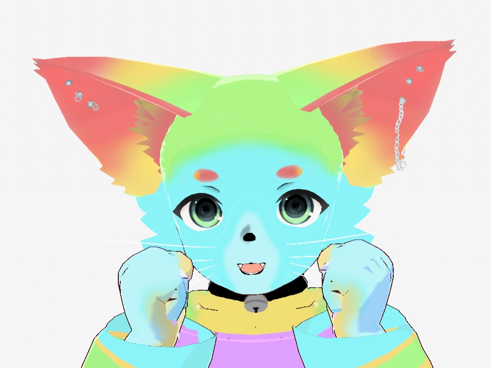Furry renard des neiges arc-en-ciel