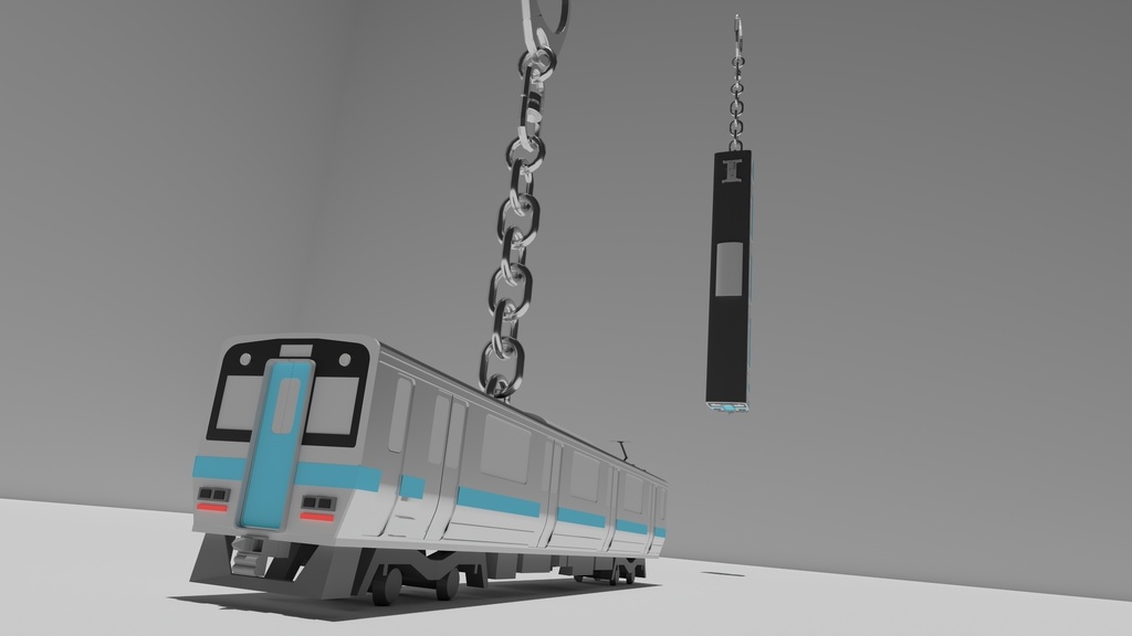 【3Dモデル】電車型キーホルダー VRChat向け