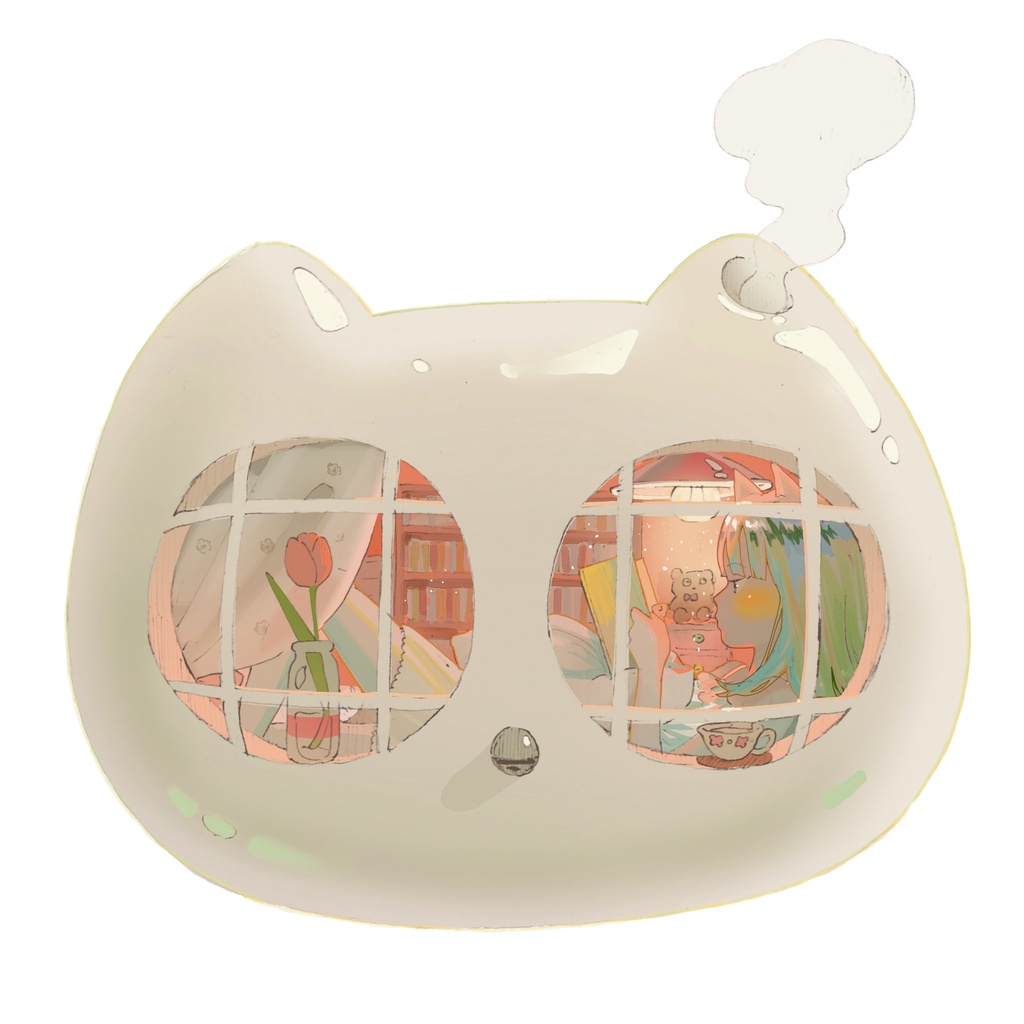 猫の家のシール