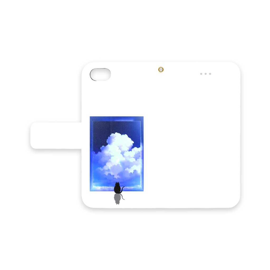 【Square Blue】iphone 手帳型ケース