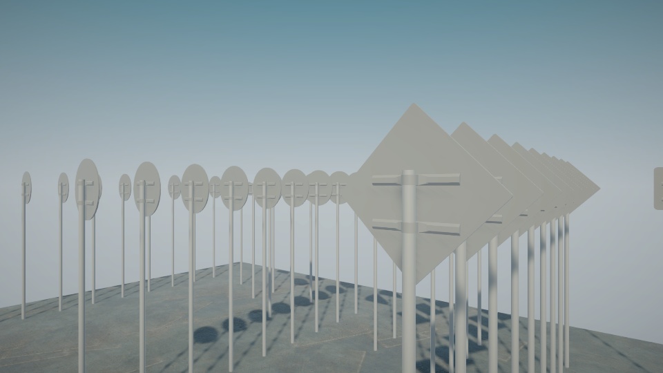 【42種・無料】道路標識3Dモデルセット