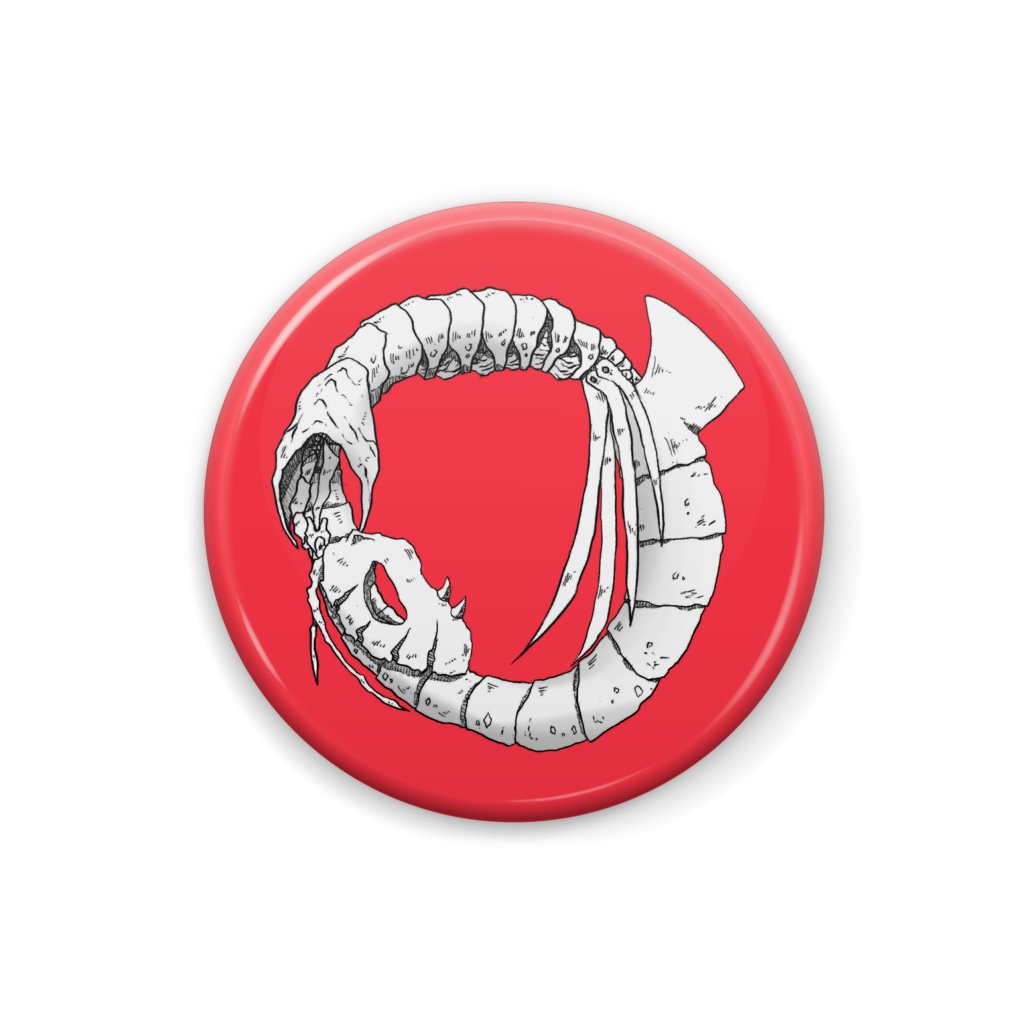 ウロボロスの骨竜_缶バッチ(赤)/ Ouroboros_badge(red ver.)