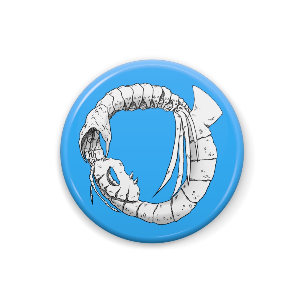 ウロボロスの骨竜＿缶バッチ（青）/ Ouroboros＿badge（blue version）