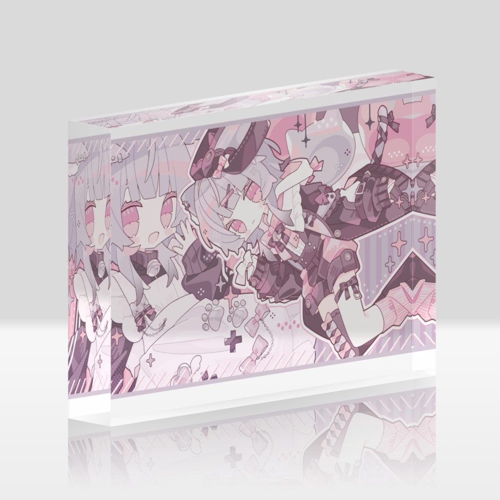 旅するかしぃさんアクリルブロック