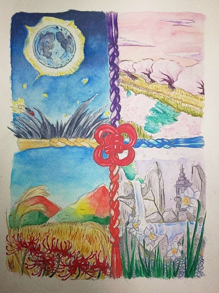 水彩色鉛筆原画『四季』