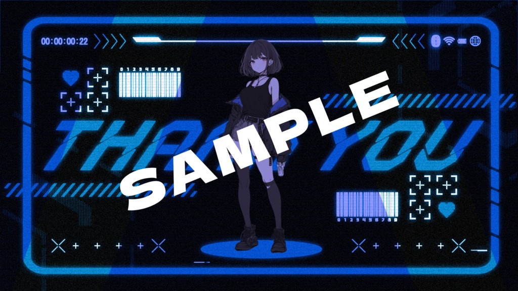 【配信素材】動く!サイバー可愛い配信画面【Vtuber向け】