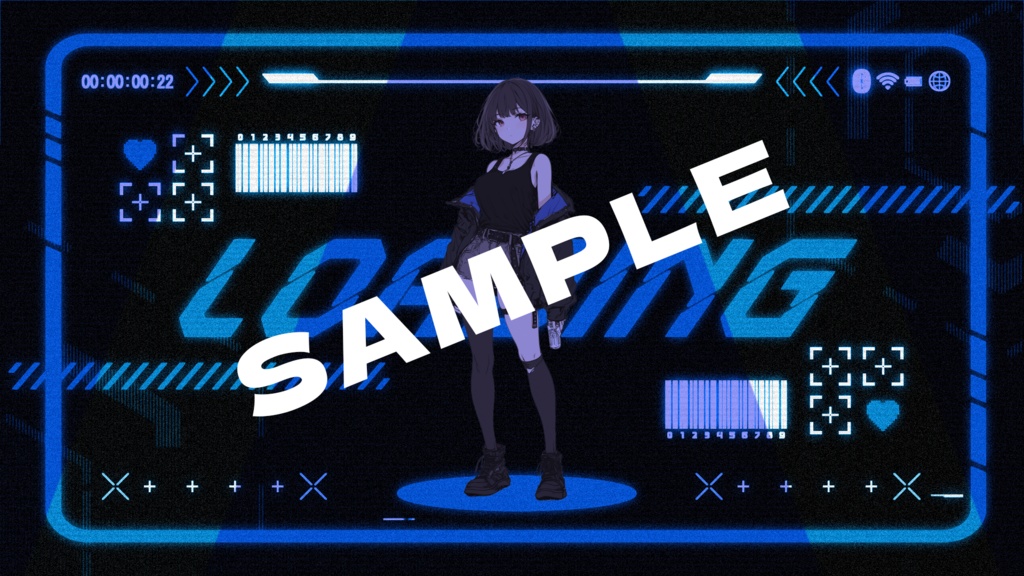 【配信素材】動く!サイバー可愛い配信画面【Vtuber向け】