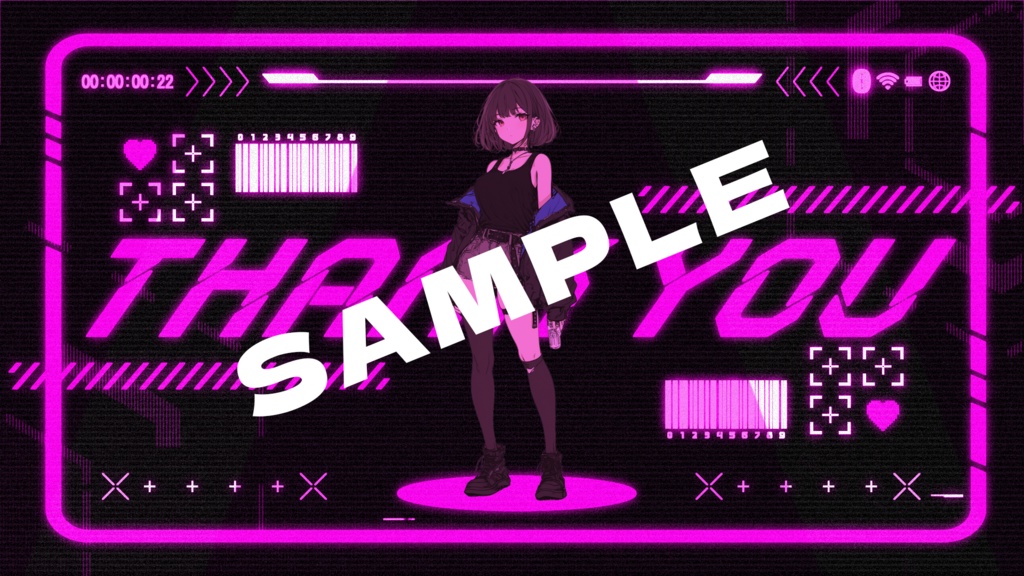 【配信素材】動く!サイバー可愛い配信画面【Vtuber向け】