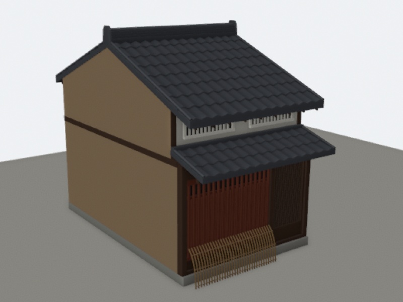 京風町家の外観モデル｜背景・街並み制作向け