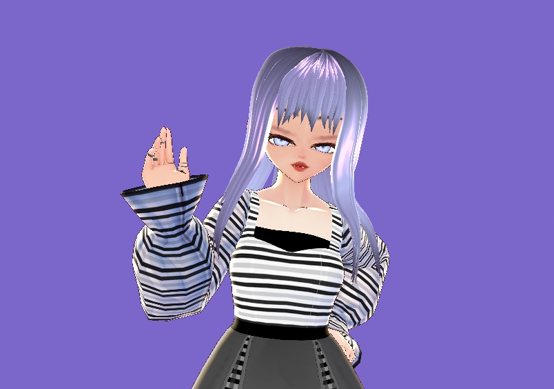 purple straight hair Vroid|Free