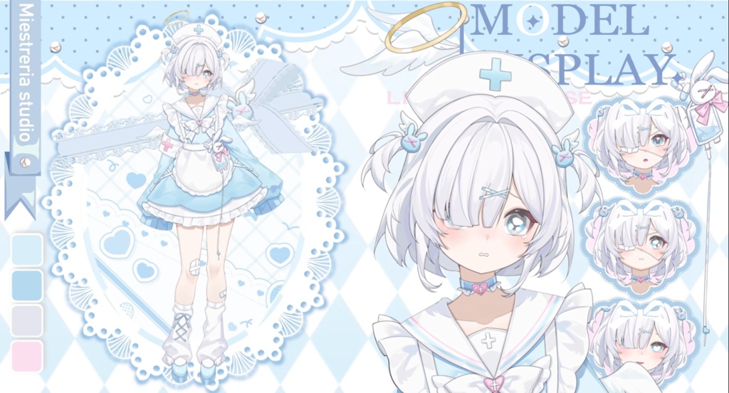 【Live2D】【汎用モデル】 ✞水色醫療係天使✞ 量販型live2Dモデル