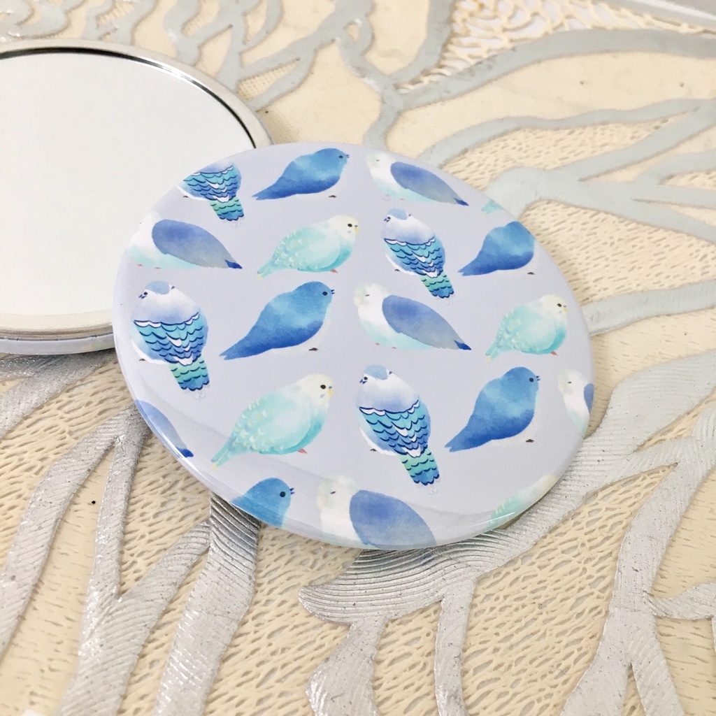 幸せの青い鳥  缶ミラー