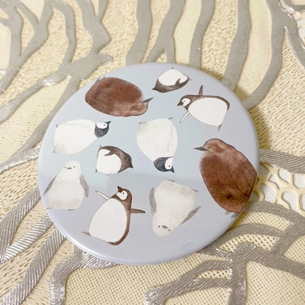 【缶ミラー】ペンギンひな図鑑