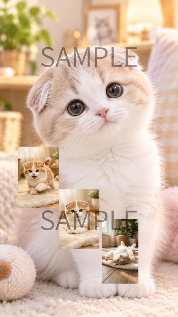 スコティッシュフォールド子猫ほっこり素材 Vol.03 ーCozy Scottish Fold Kitten Series (9枚セット)