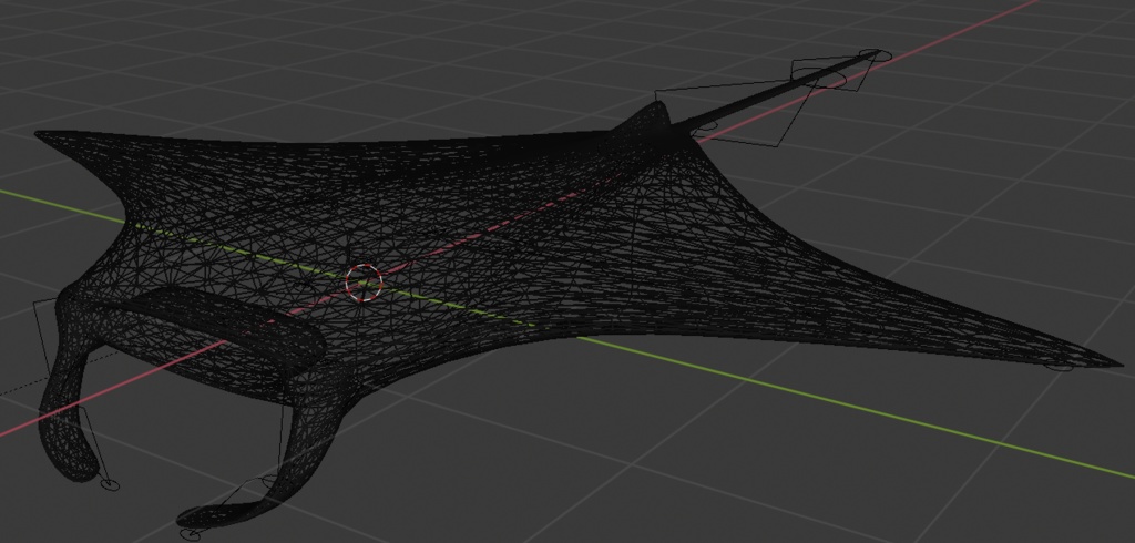 3Dモデル　オニイトマキエイ Dynamic bone組み込み済み