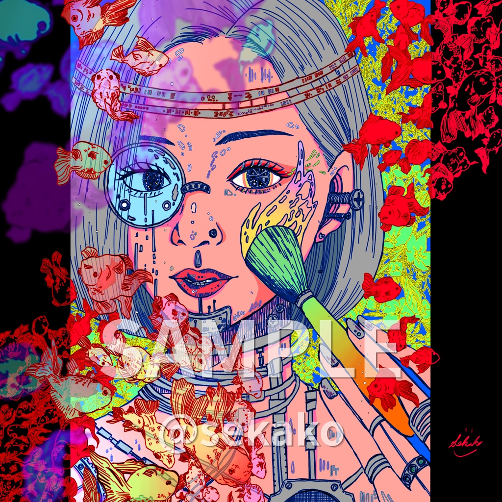 【DLイラスト】アンドロイドと金魚
