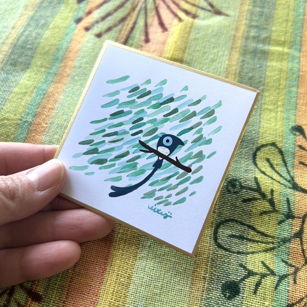 【ミニ色紙】サンコウチョウ