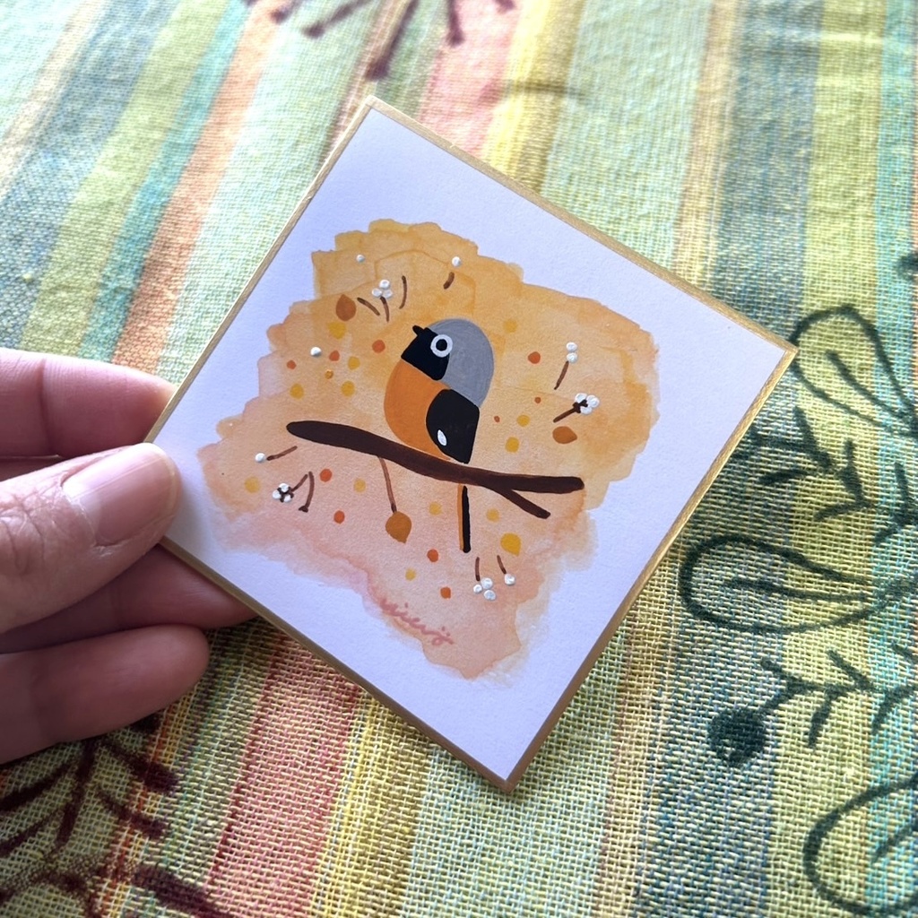 【ミニ色紙】ジョウビタキ