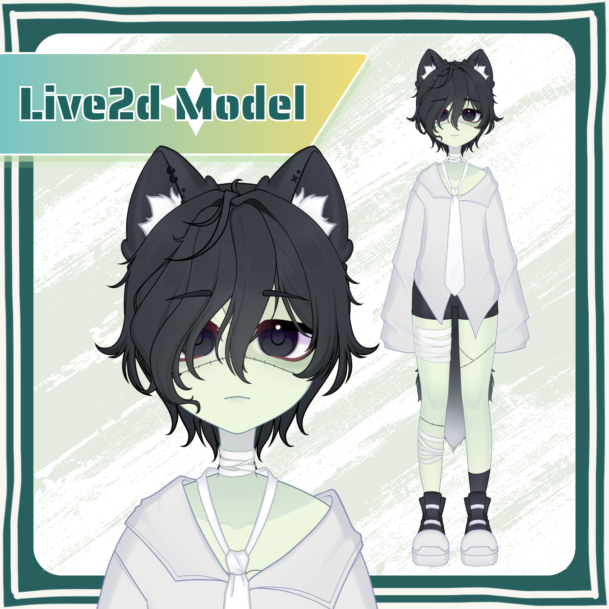 Live2d Model 】 ZombieWolf - Monte's Basement - BOOTH