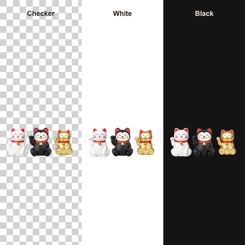 和風 招き猫 3PNGセット / Japanese Maneki Neko Cats - 3 PNG Set