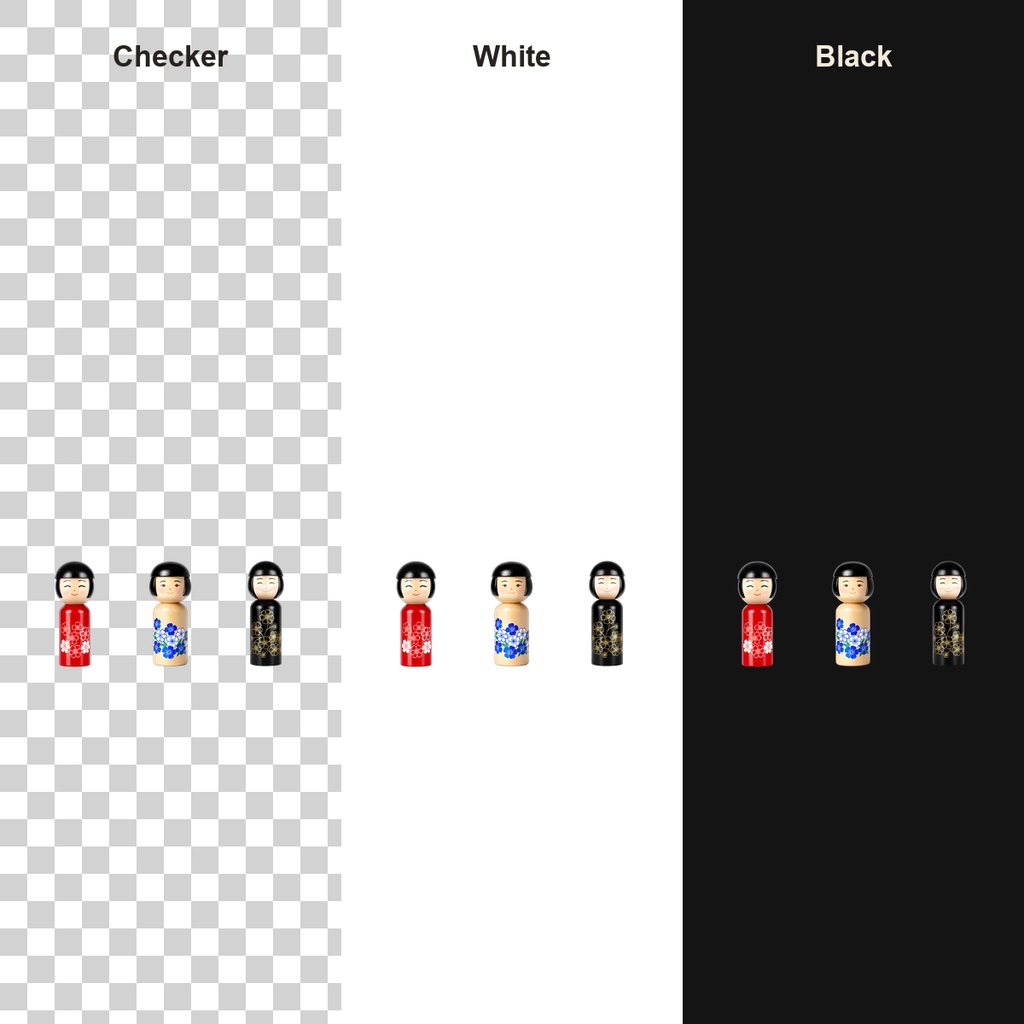 和風 こけし 3PNGセット / Japanese Kokeshi Dolls - 3 PNG Set
