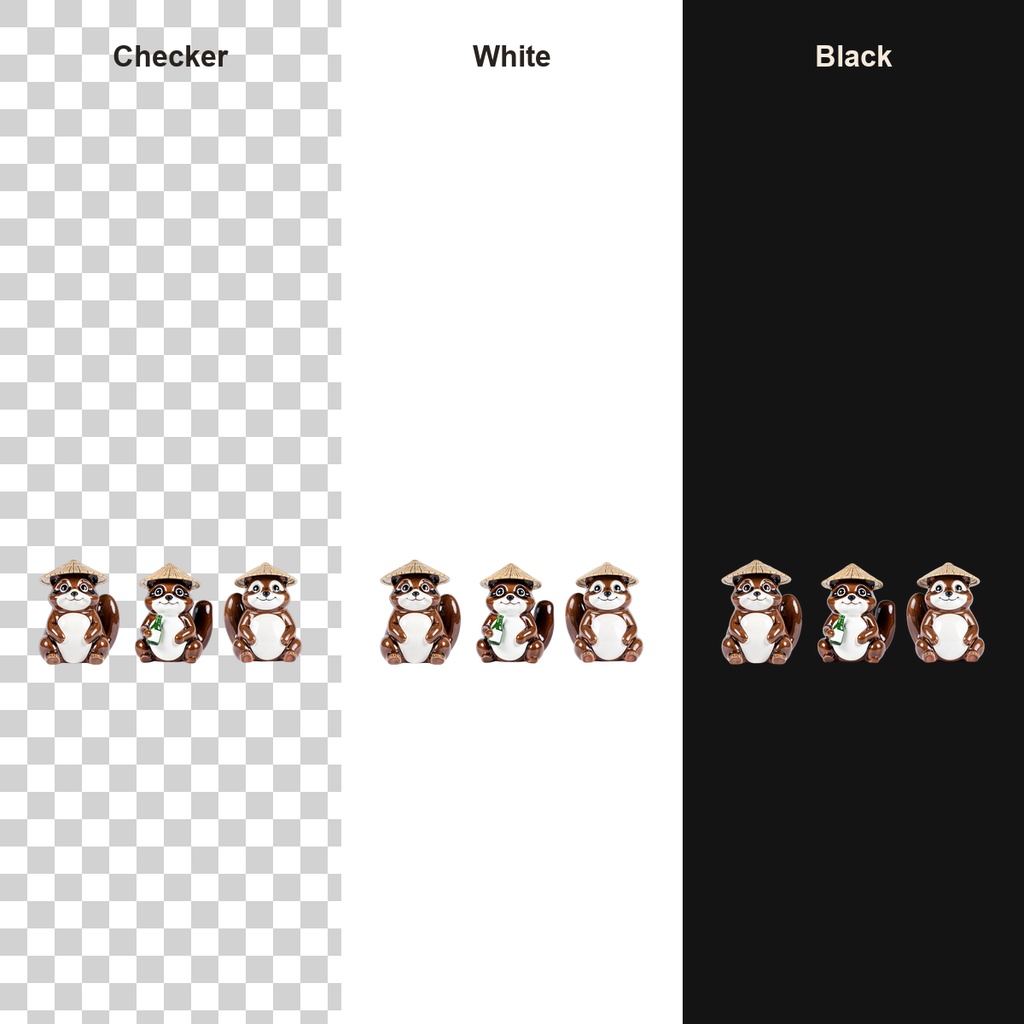 和風 狸置物 3PNGセット / Japanese Tanuki Statues - 3 PNG Set