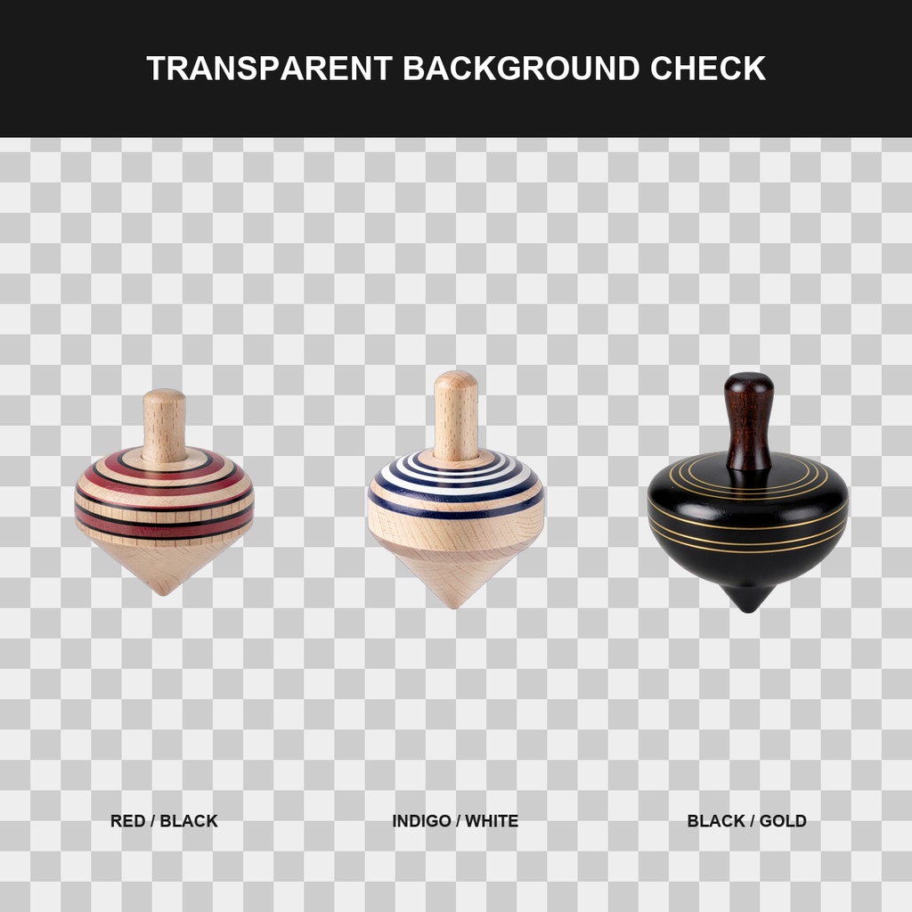和風 木製こま 3PNGセット / Japanese Wooden Spinning Tops - 3 PNG Set