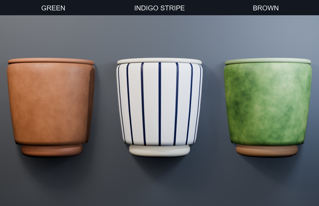 和風 湯呑み 3Dモデル 3種セット | Japanese Yunomi Tea Cups 3D Set
