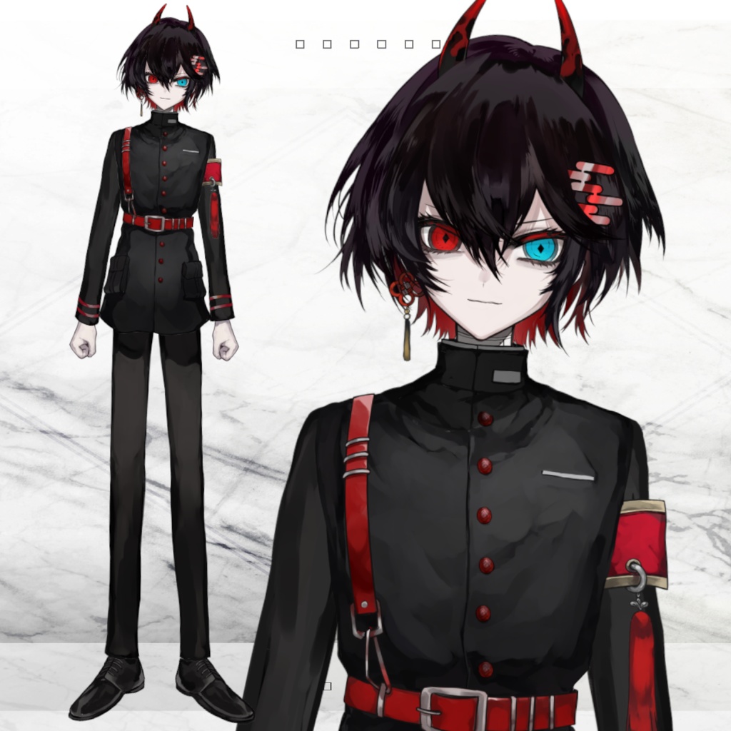 【展示】和/軍人/鬼モチーフ中性モデル