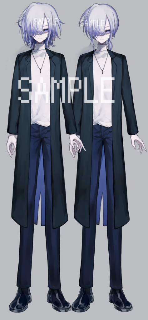 【展示】片目隠れ中性モデル/差分あり