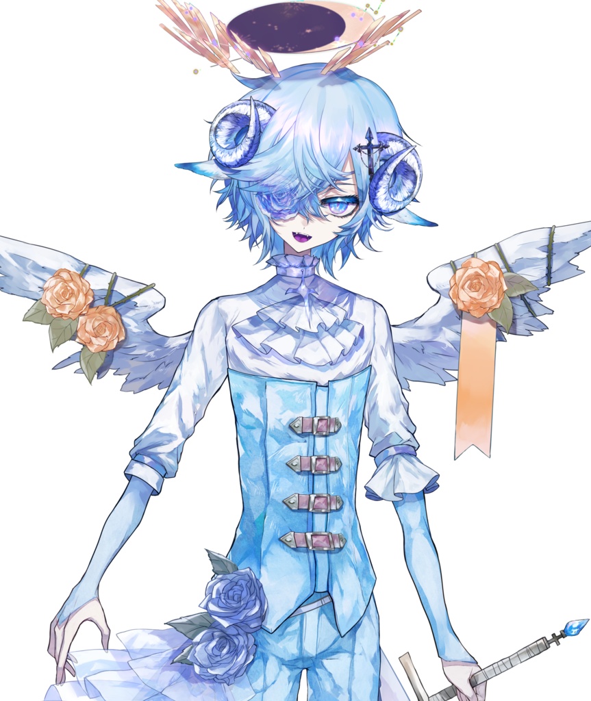 【展示】天体モチーフの羊角天使モデル