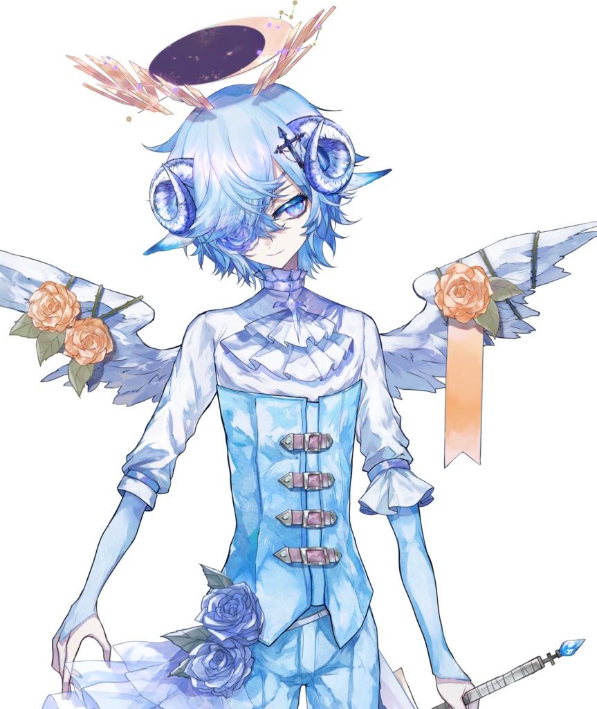 【展示】天体モチーフの羊角天使モデル