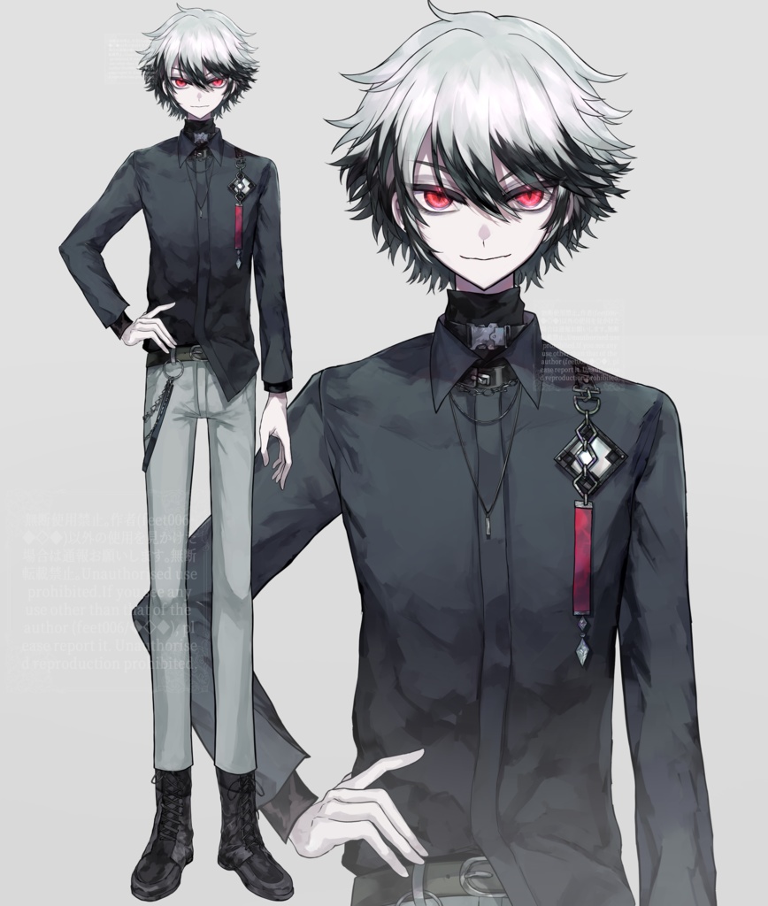 【展示】赤目黒メッシュ男性モデル