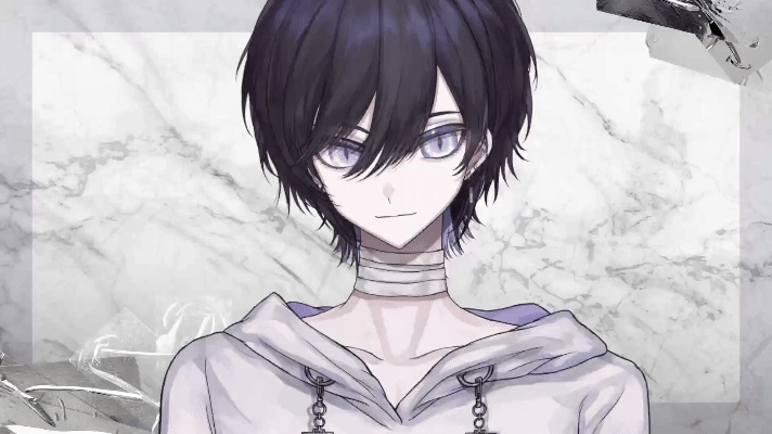 【展示】黒髪/白パーカーモデル