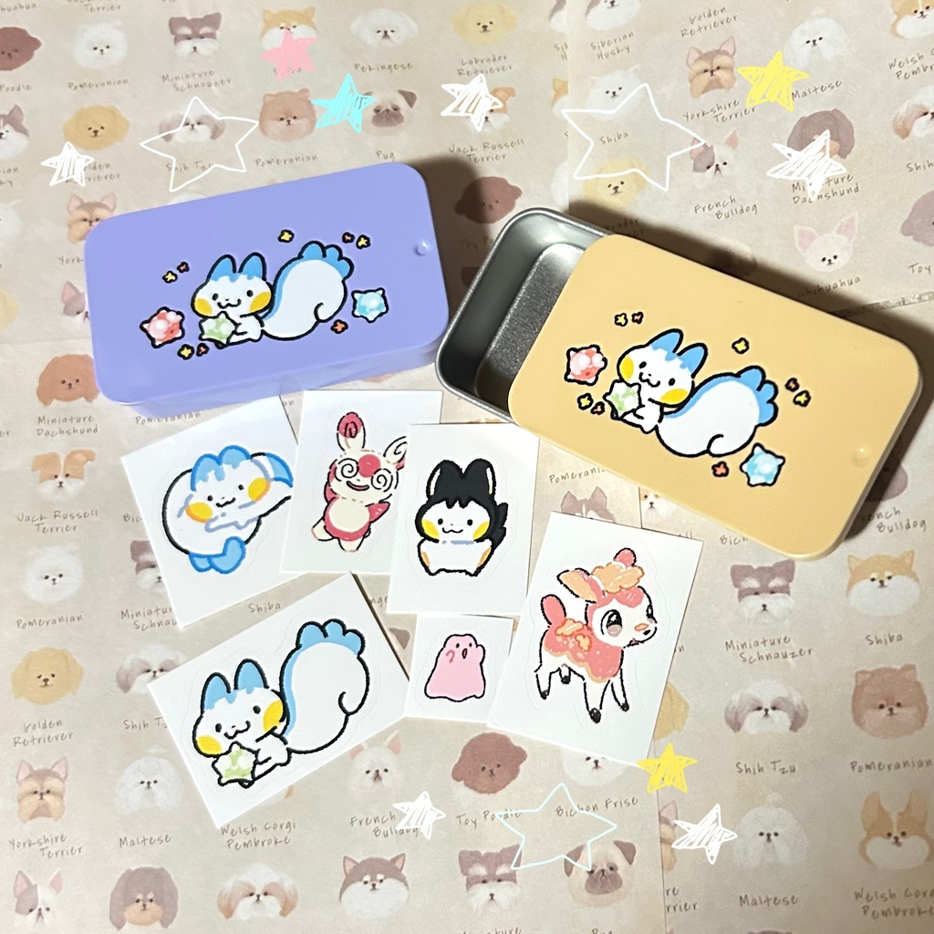 缶ケース付きシール🩵