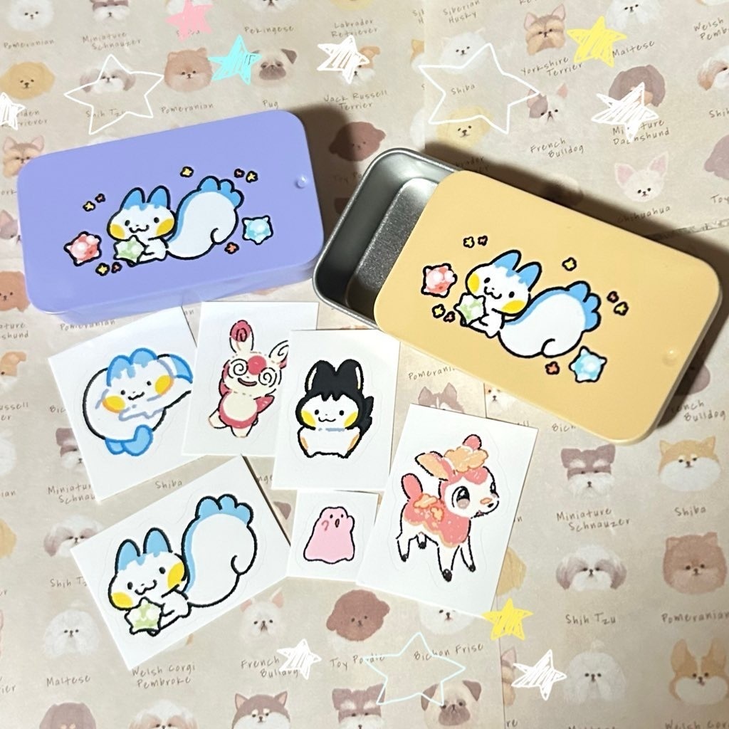 (匿名配送) 缶ケース＆シール🩵