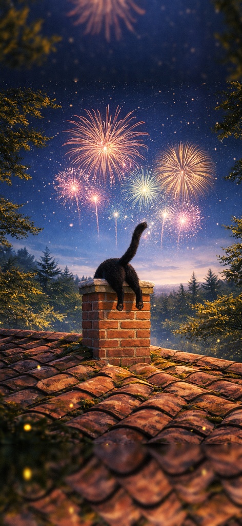 煙突猫の四季壁紙｜iPhone用デジタル壁紙4枚セット