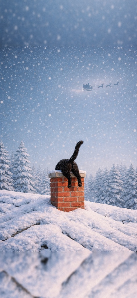 煙突猫の四季壁紙|iPhone用デジタル壁紙4枚セット