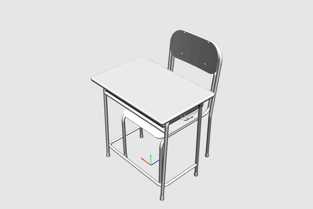 学校　机・椅子セット　3Dモデル　csmo形式(クリスタ用)