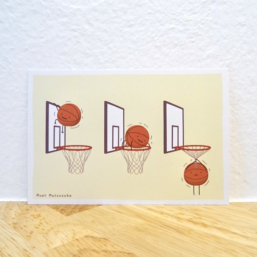 耐えるバスケットボールのポストカード