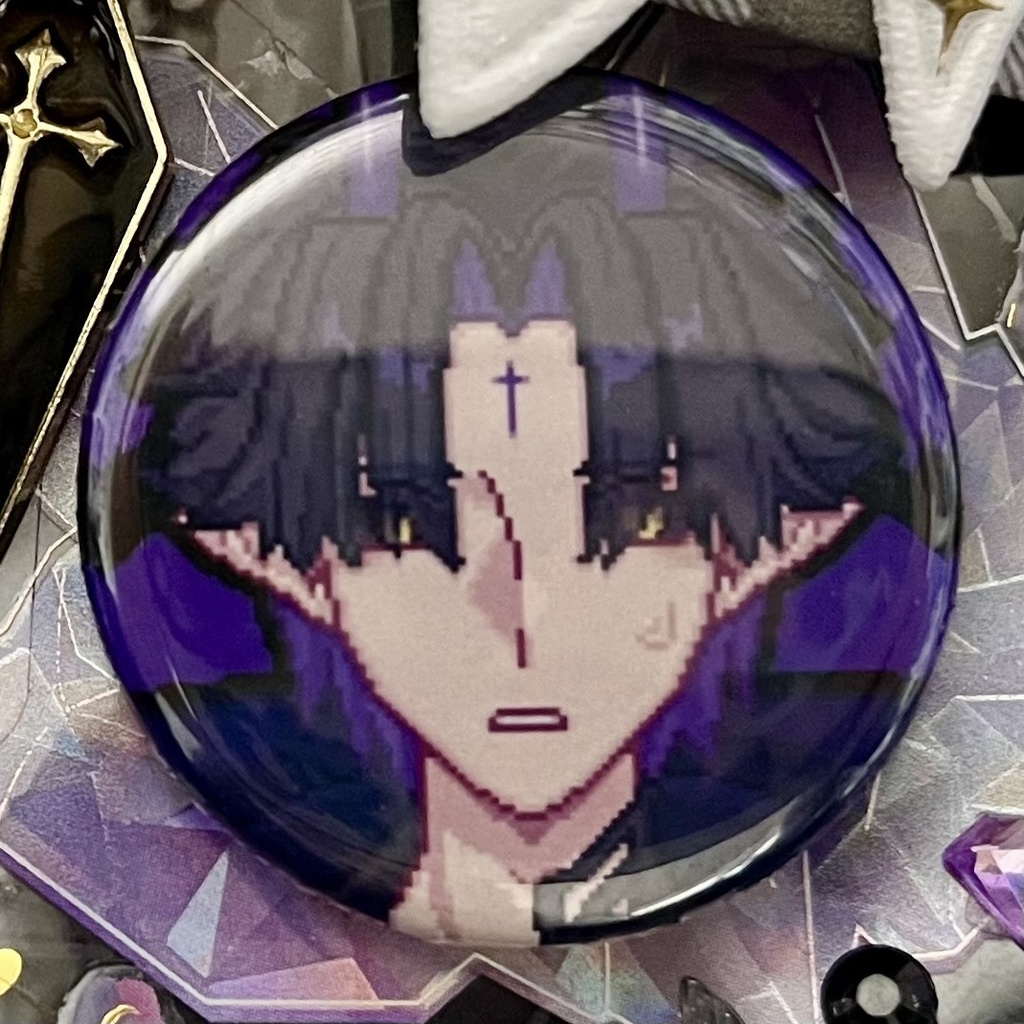 OC缶バ/表情たくさん‼️ドット絵ヴァリアス💜🕸