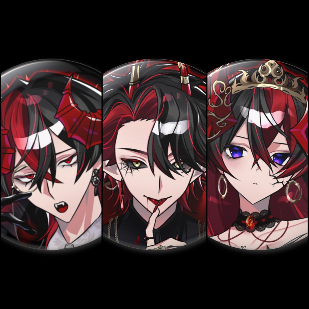 OC缶バッジ／ハロウィーンヴ雨❤️🕸🦇